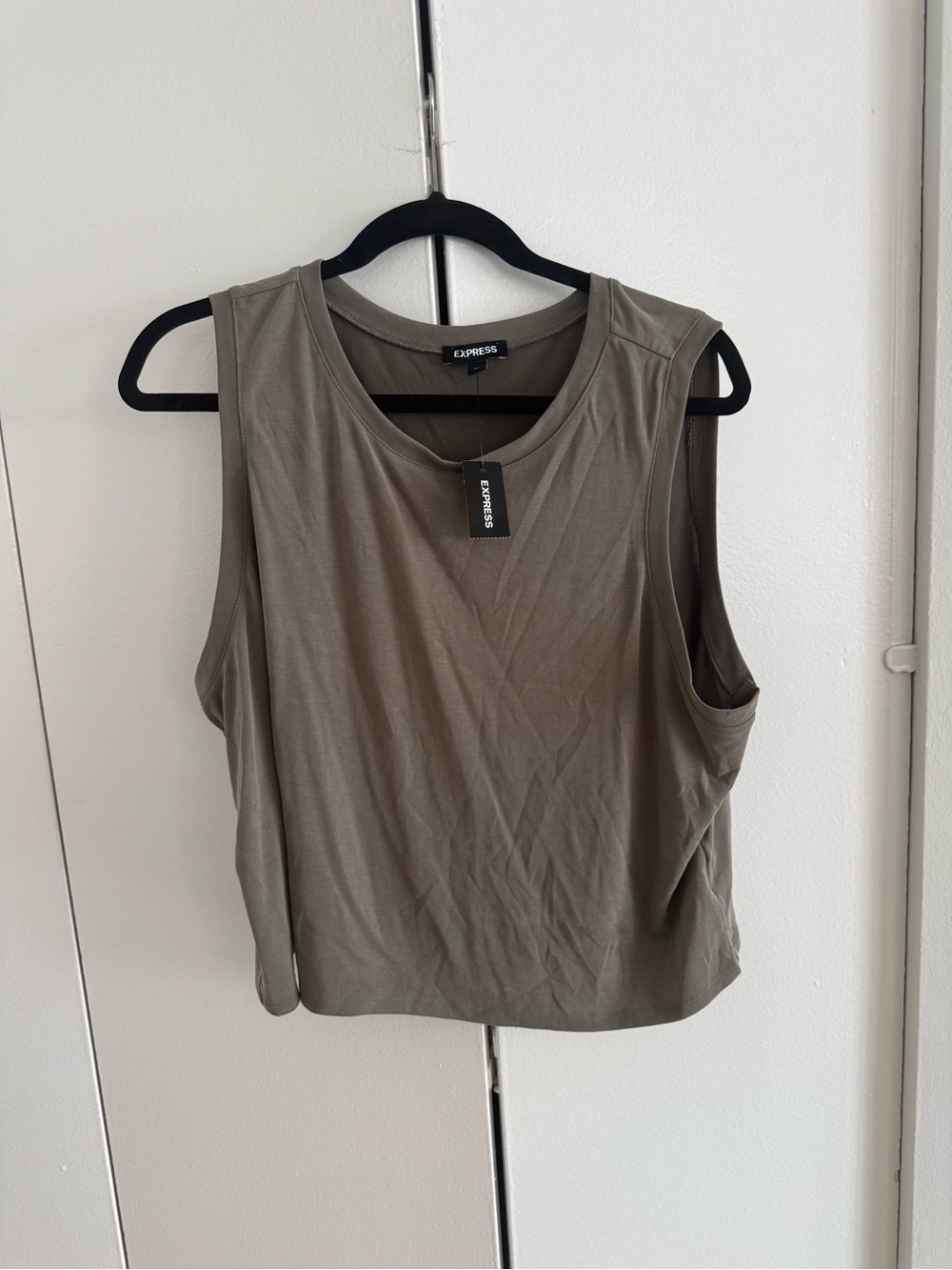 Express Olive Green Crewneck Sleeveless Tank